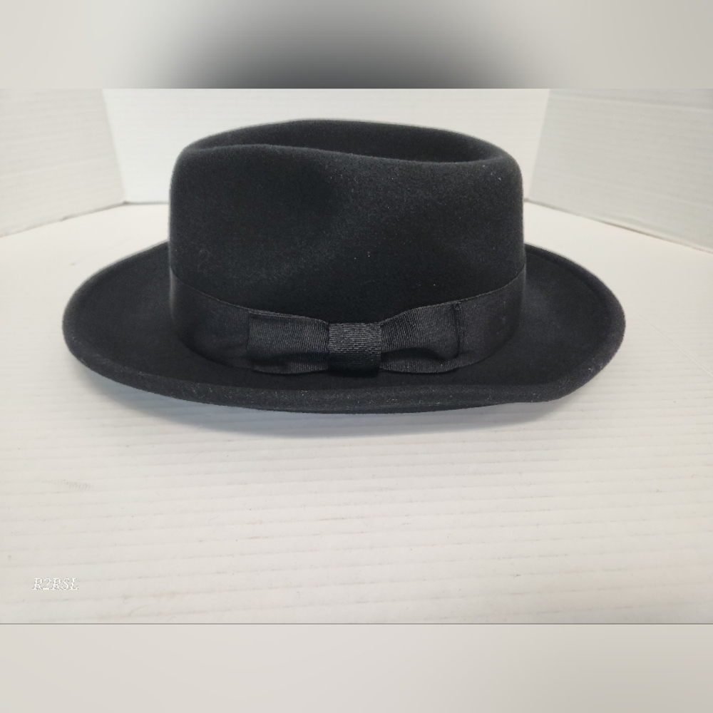 Hats In The Belfry Bartolo Fedora 100% Wool Black XXL 25.5" Circumference NWT